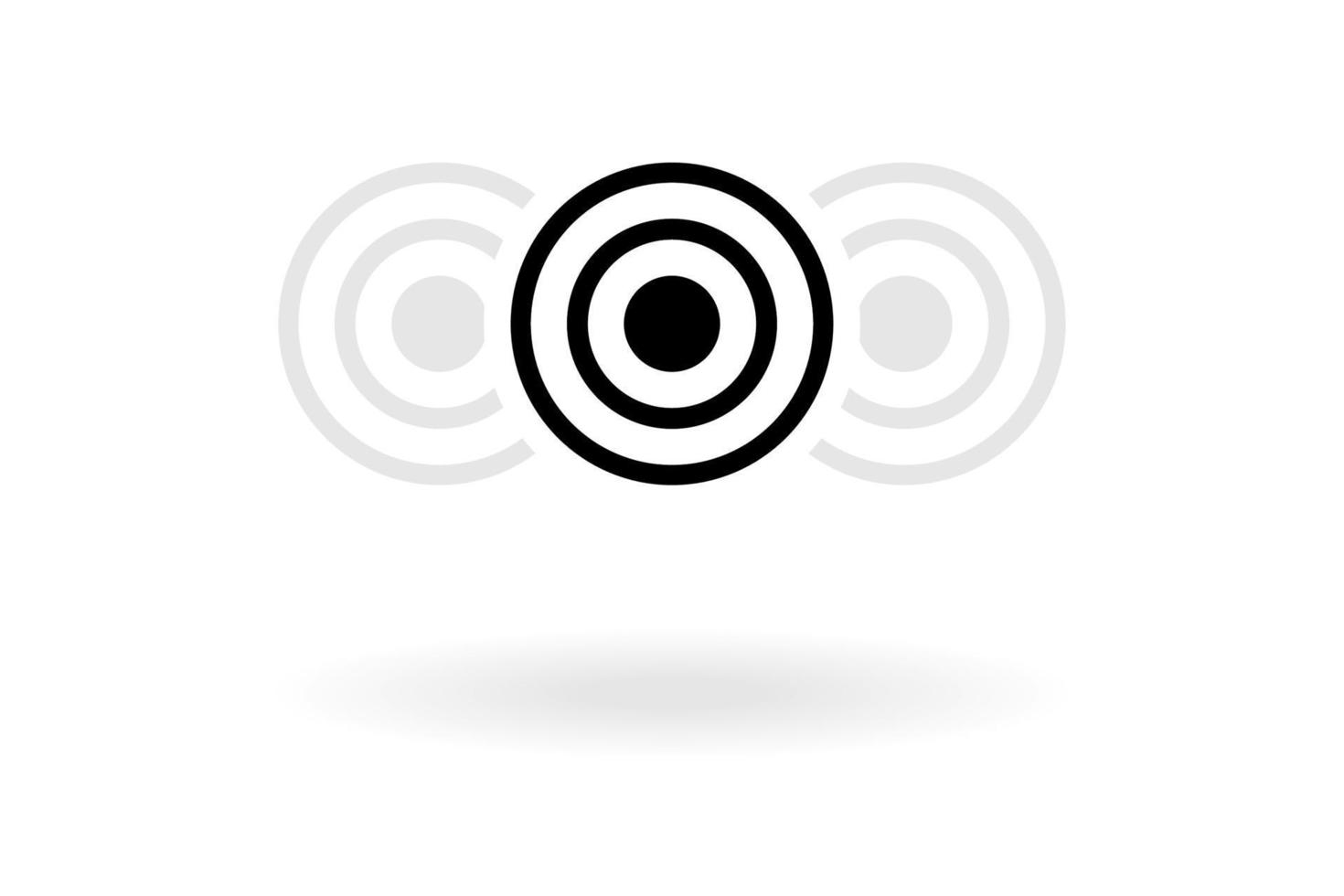 Black and white target icon isolated on white background vector illustration