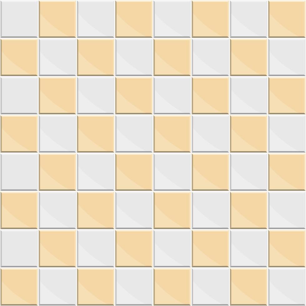 Abstract seamless pattern of orange white ceramic floor tiles.Design geometric mosaic texture for the decoration of the kitchen room, vector illustration