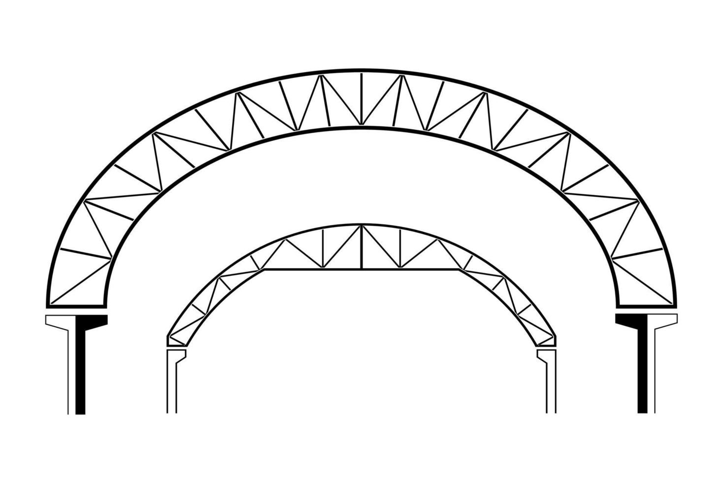 Large roofing building, dome shaped, vector illustration