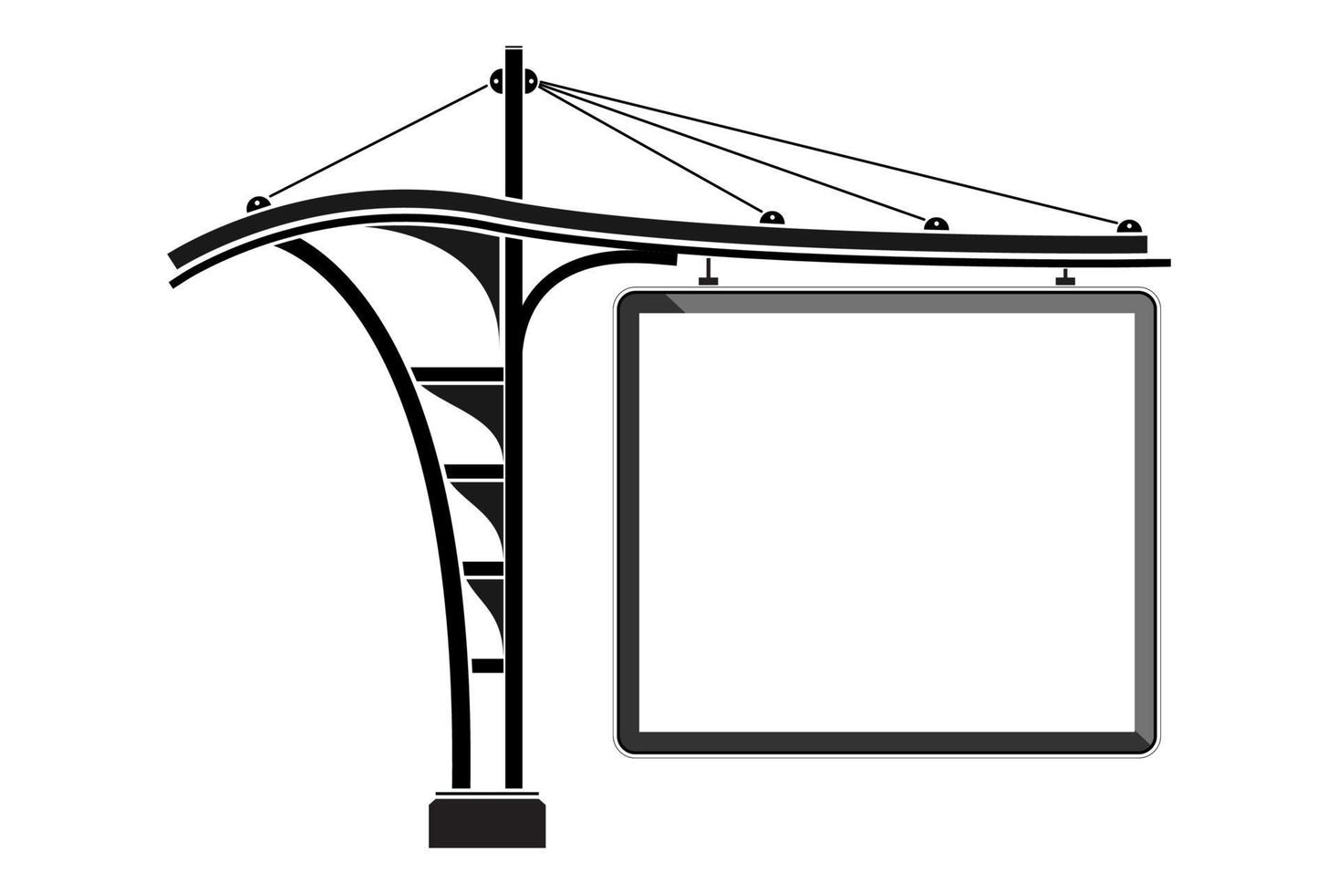 vista frontal de la publicidad en vallas en blanco de estilo moderno, ilustración vectorial vector