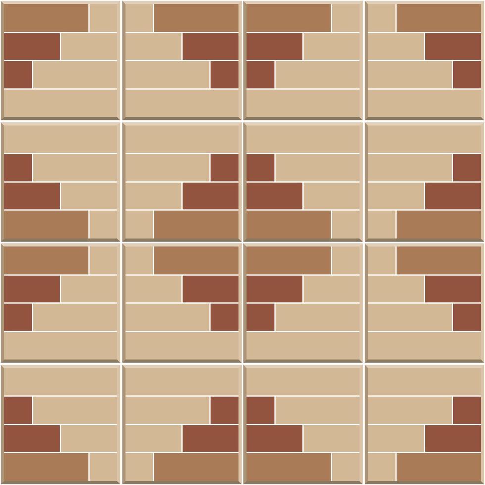 Abstract seamless pattern, brown ceramic tiles wall with square shape vector illustration