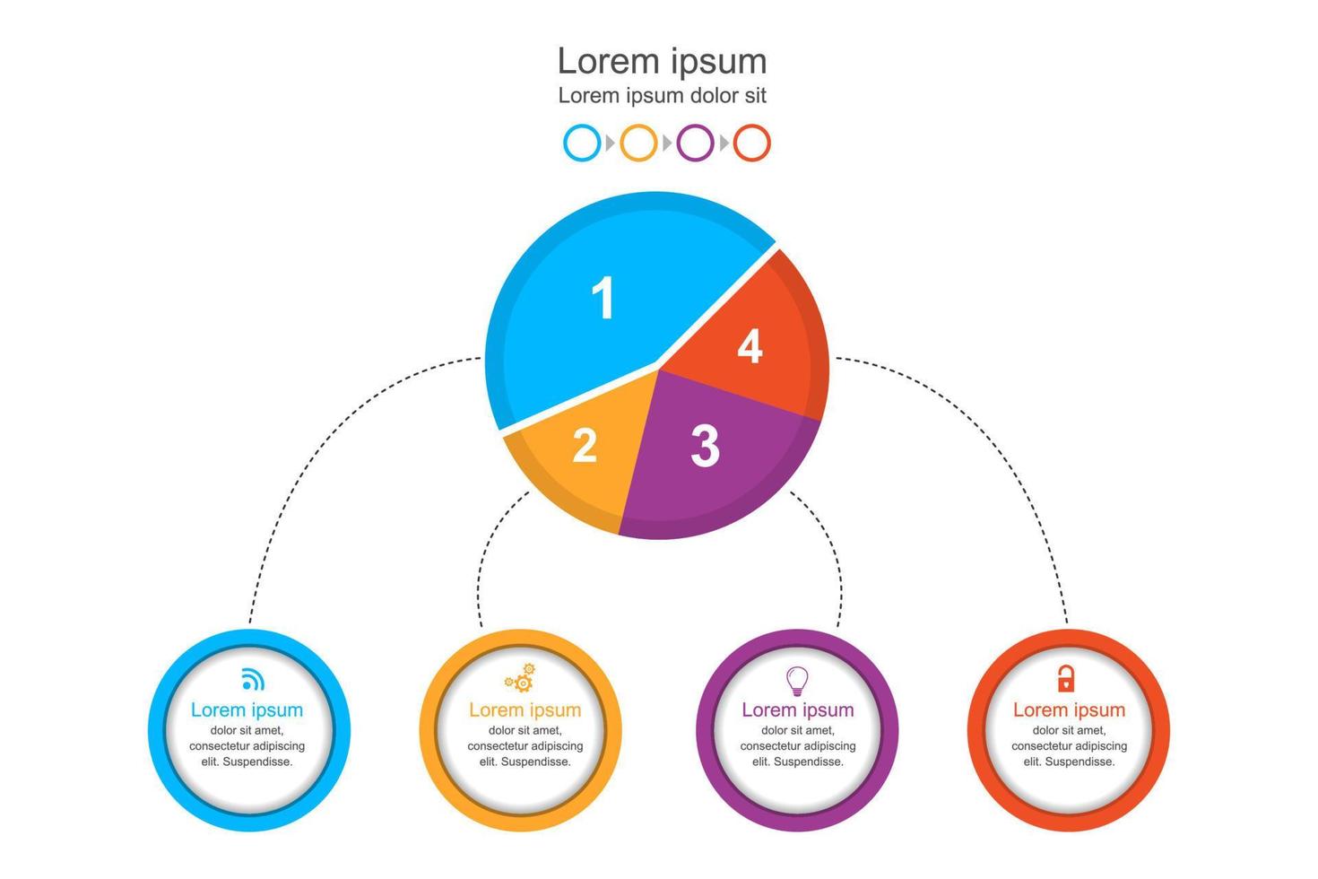 Abstract infographics template, colorful circle chart diagram,business concept infographic, vector illustration