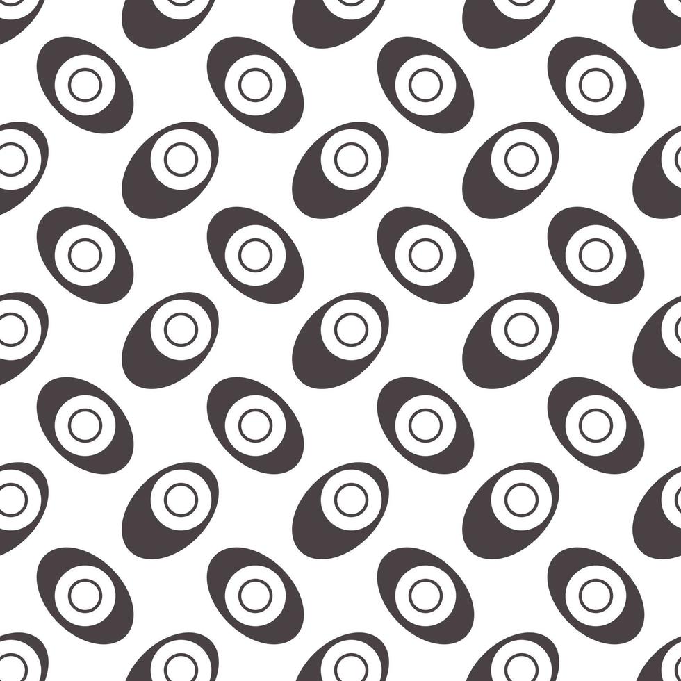 Seamless geometric pattern, eyes with eggs on white background, stripes abstract template, vector illustration