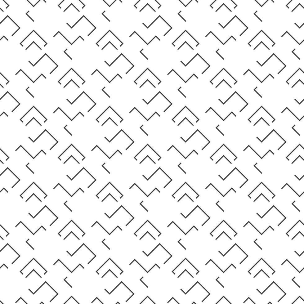 Abstract seamless pattern of black and white zigzag outline with right angles. Modern stylish. Design geometric texture for print, vector illustration