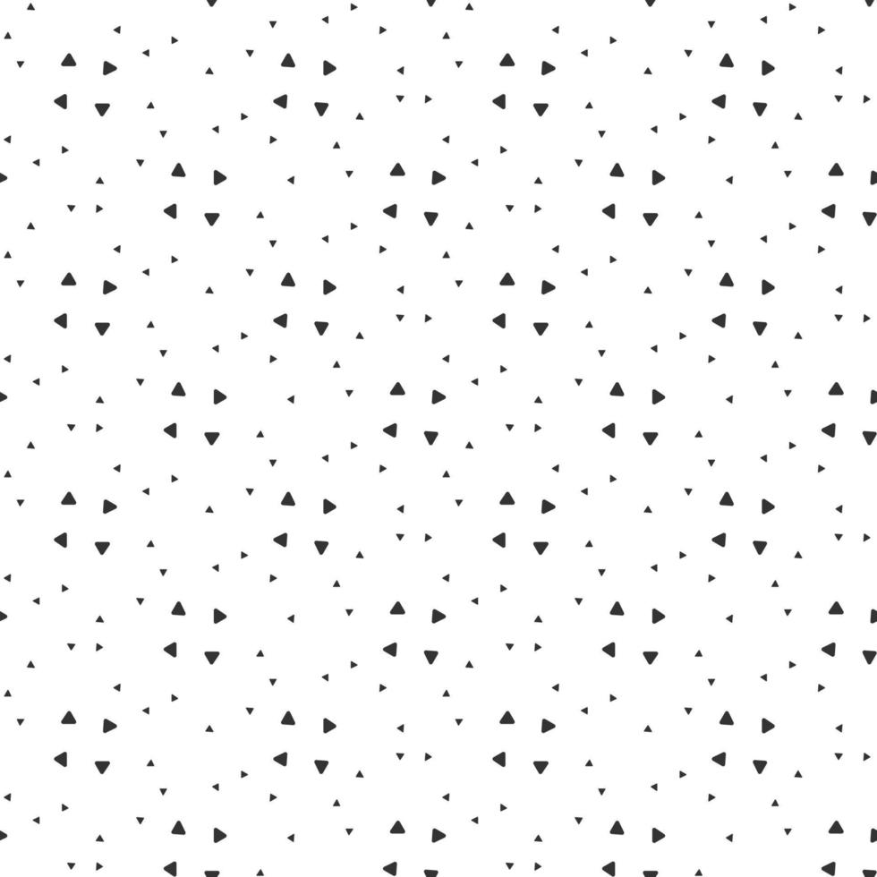 Abstract seamless pattern of black and white triangle confetti. Modern stylish. Design geometric texture for print, vector illustration