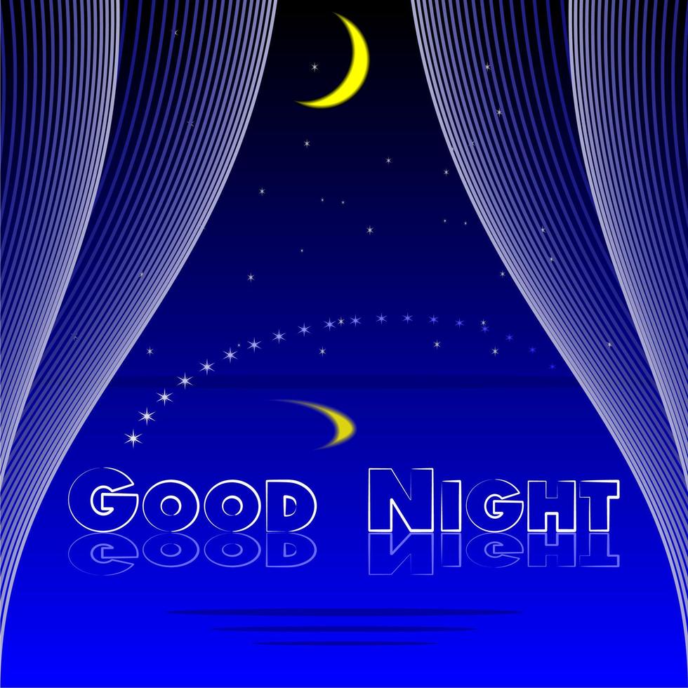 good night bedroom background vector illustration