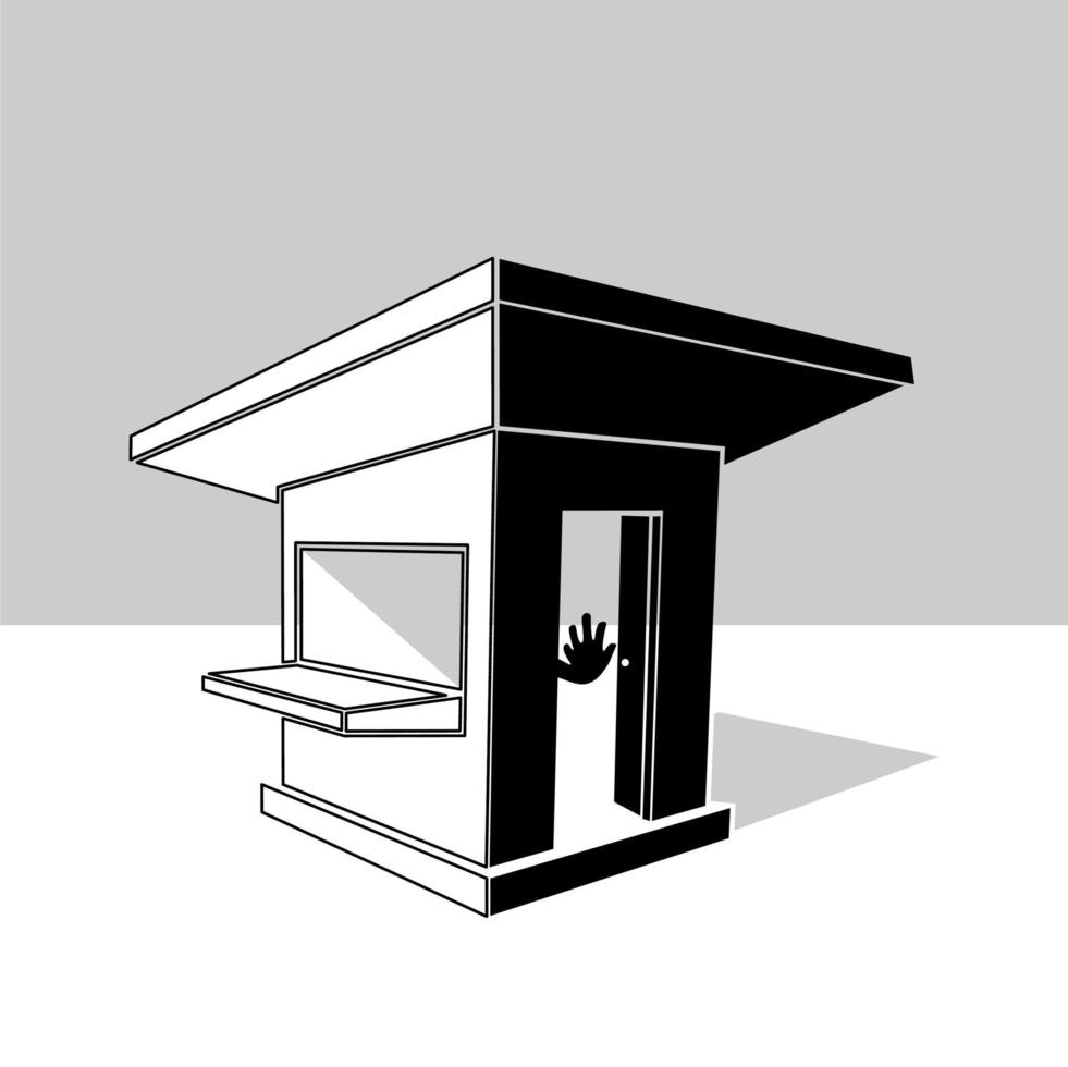 Guardhouse clip art, home security, vector illustration