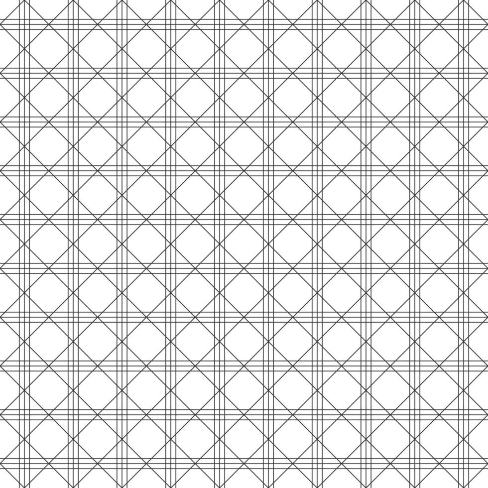 Abstract seamless pattern, black grating line with rhombus shape on white backdrop. Design geometric texture for print. Linear style, vector illustration