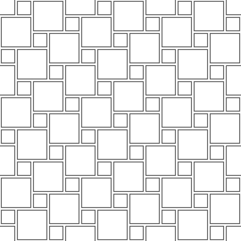 Abstract seamless pattern of black and white square textile. Design geometric texture for print, vector illustration
