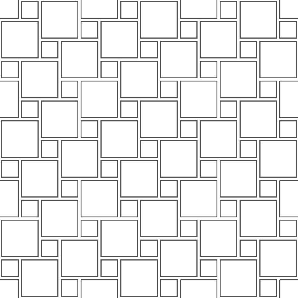 Abstract seamless pattern of black and white square textile. Design geometric texture for print, vector illustration