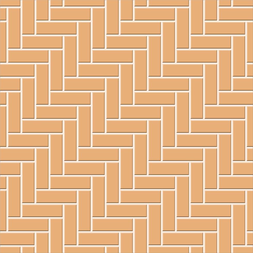 Abstract seamless rectangle pattern. Top view of orange cobblestone street pavement. Design geometric mosaic texture for the decoration of the bathroom, vector illustration