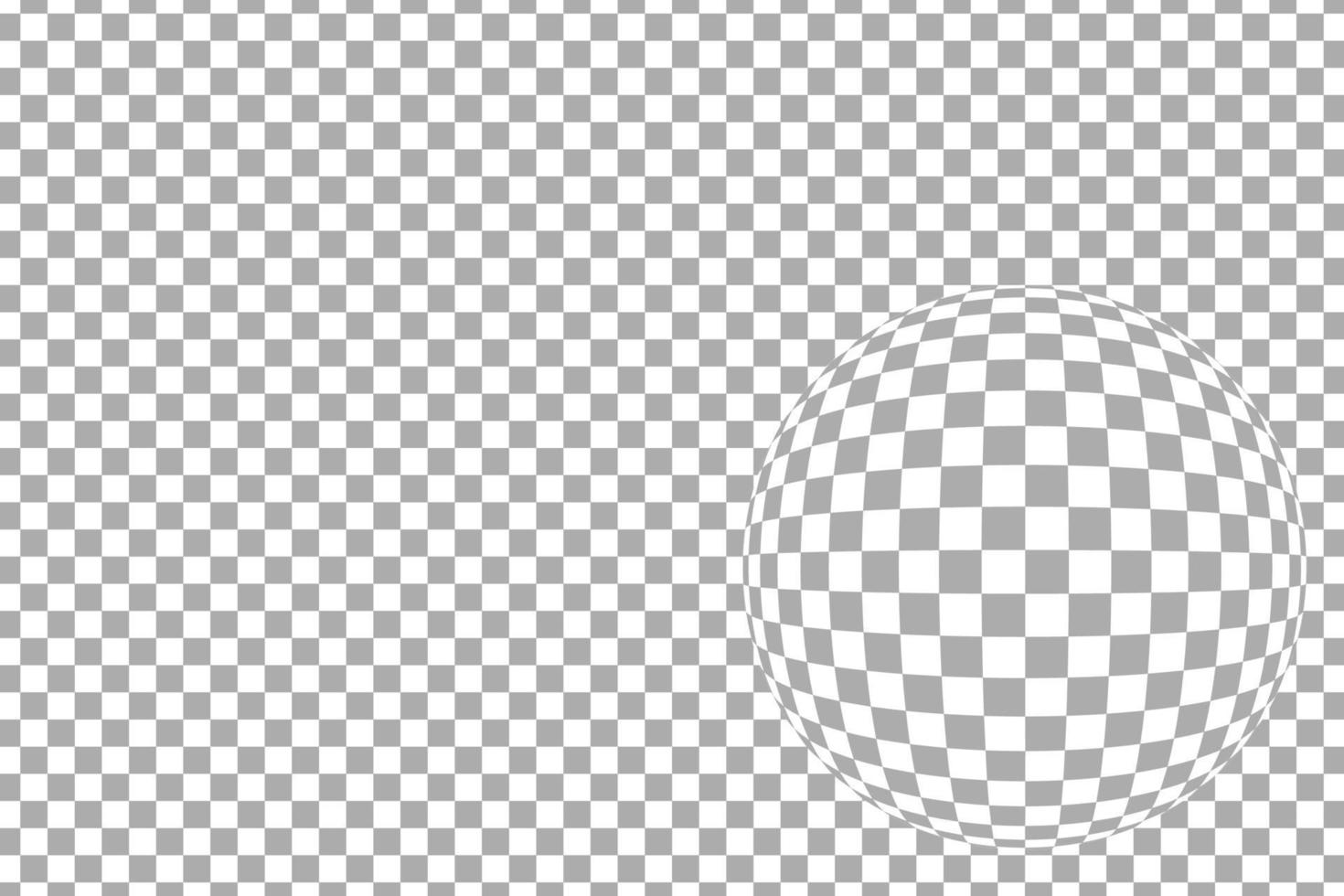 Gray checkered pattern horizontal with fisheye lens effect, vector illustration