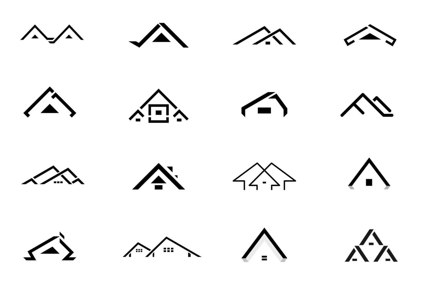 Set of black home logo design, vector illustration