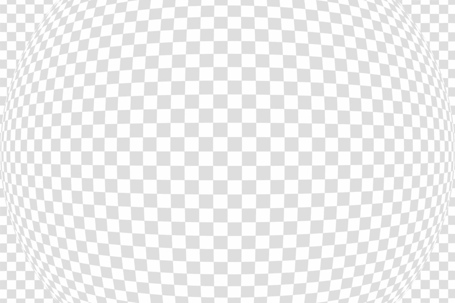 Gray checkered pattern horizontal with fisheye lens effect, vector illustration