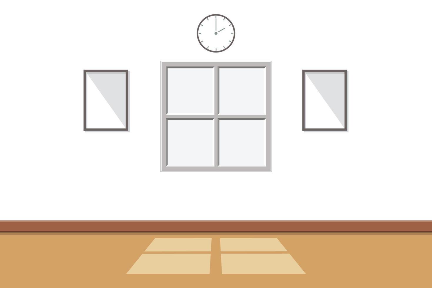 White Room Interior there is sunlight through the window with the empty wall background ,vector illustration vector