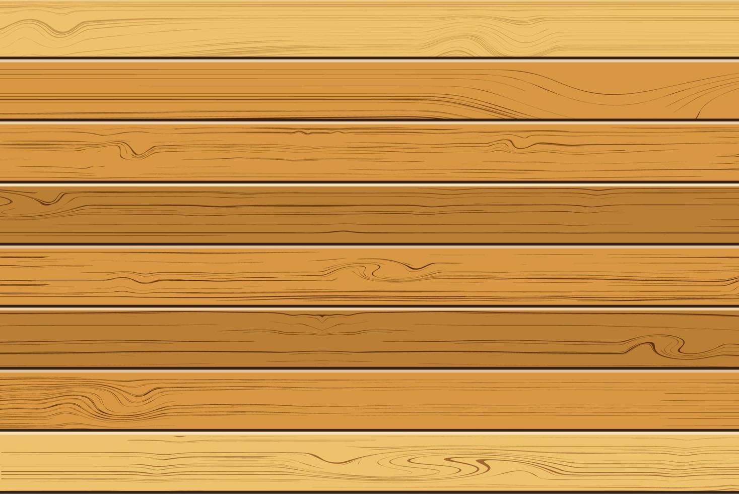 Texture of brown wooden with horizontal planks boards, vector illustration