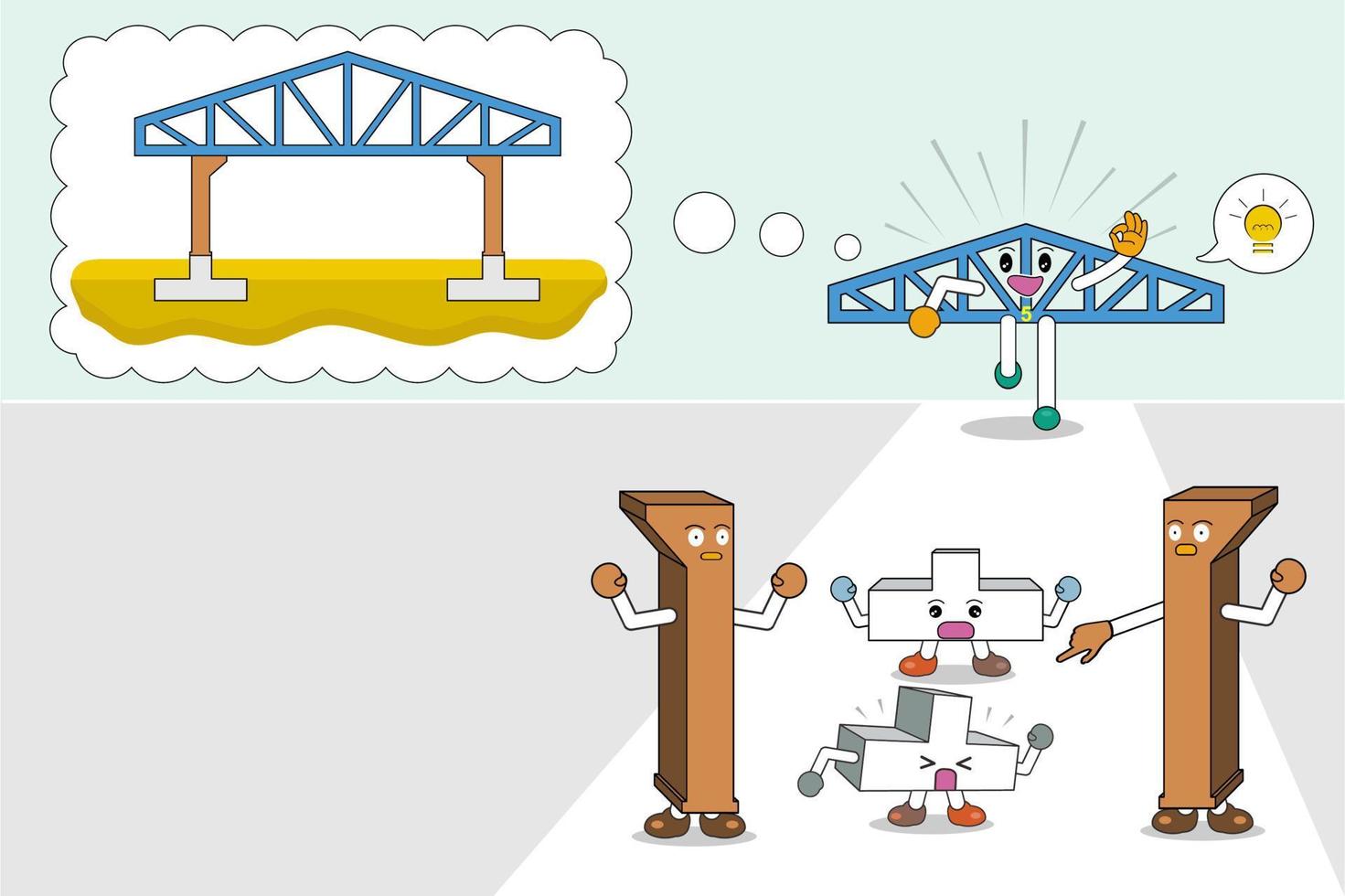 Steps by step installation of structure warehouse building,   Teamwork concept for accurate and successful goals,vector illustration vector