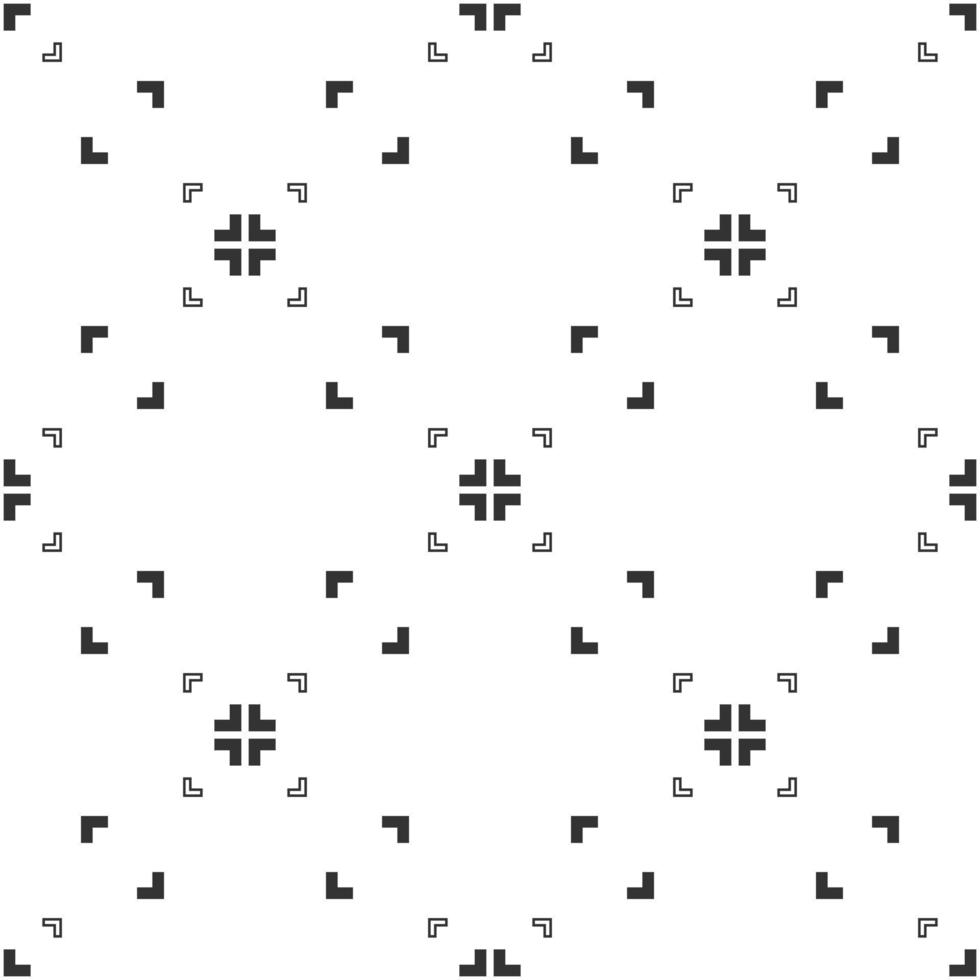 patrón abstracto sin fisuras, blanco y negro de aspecto píxel perfecto con ángulos rectos. estilo moderno. textura geométrica de diseño para impresión, ilustración vectorial vector