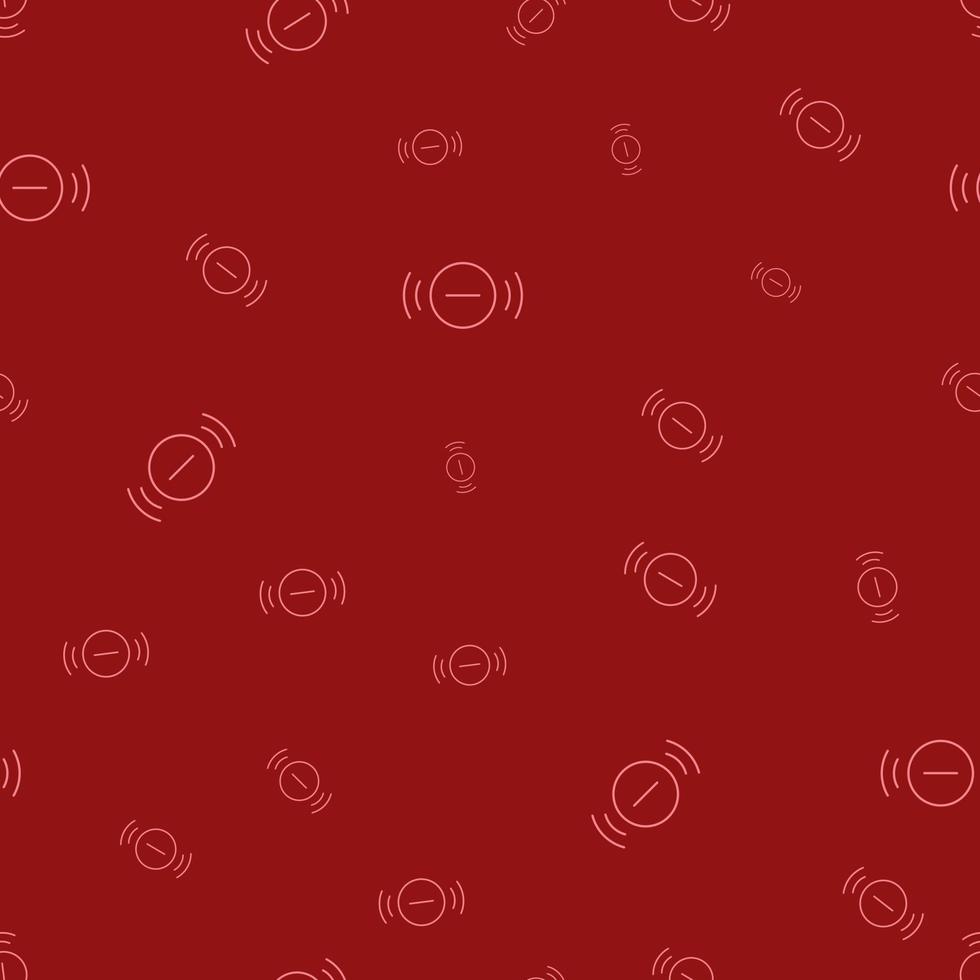 Seamless pattern, abstract circle signal on red background, vector illustration