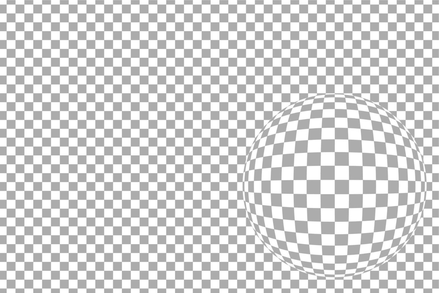 Gray checkered pattern horizontal with fisheye lens effect, vector illustration