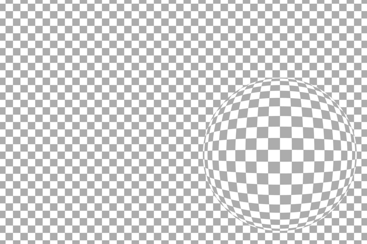 Gray checkered pattern horizontal with fisheye lens effect, vector illustration