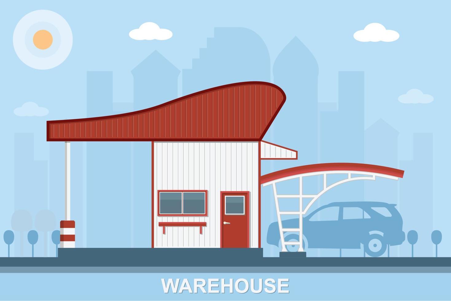 Warehouse transportation in flat style vector illustration