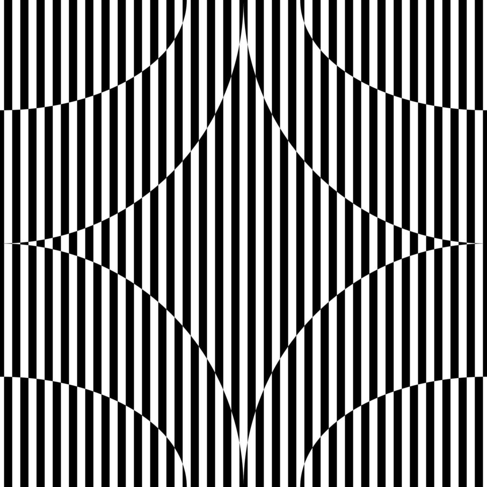 Abstract seamless pattern with star-like figure, black and white geometric background vector