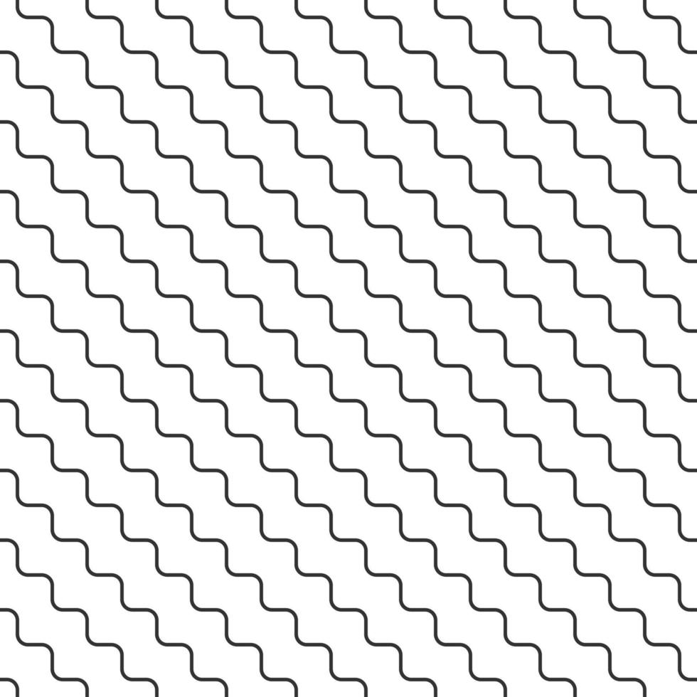 Abstract seamless wavy pattern, black and white tile roof. Design geometric texture for print. Linear style, vector illustration