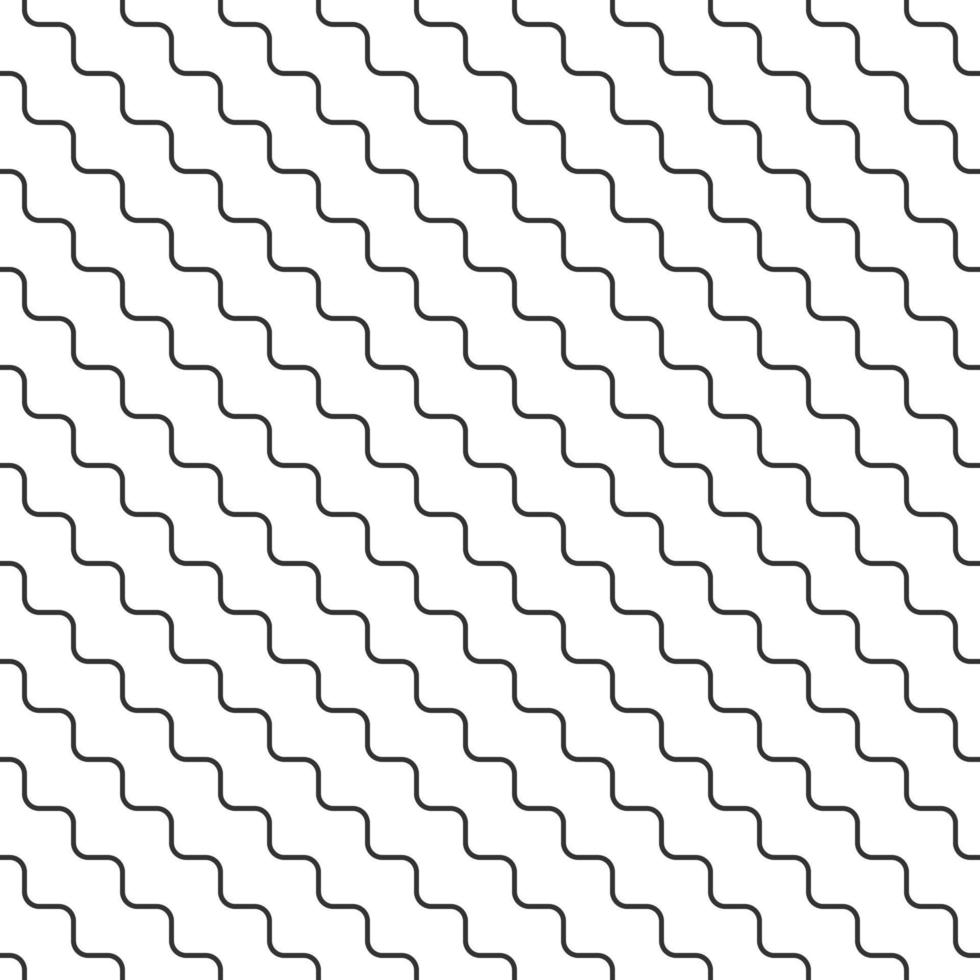 Abstract seamless wavy pattern, black and white tile roof. Design geometric texture for print. Linear style, vector illustration