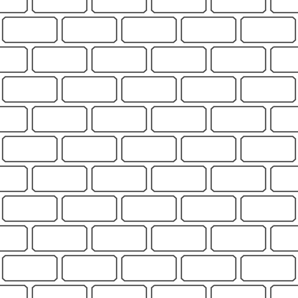 Abstract seamless pattern of black and white brick wall textile. Design geometric texture for print, vector illustration