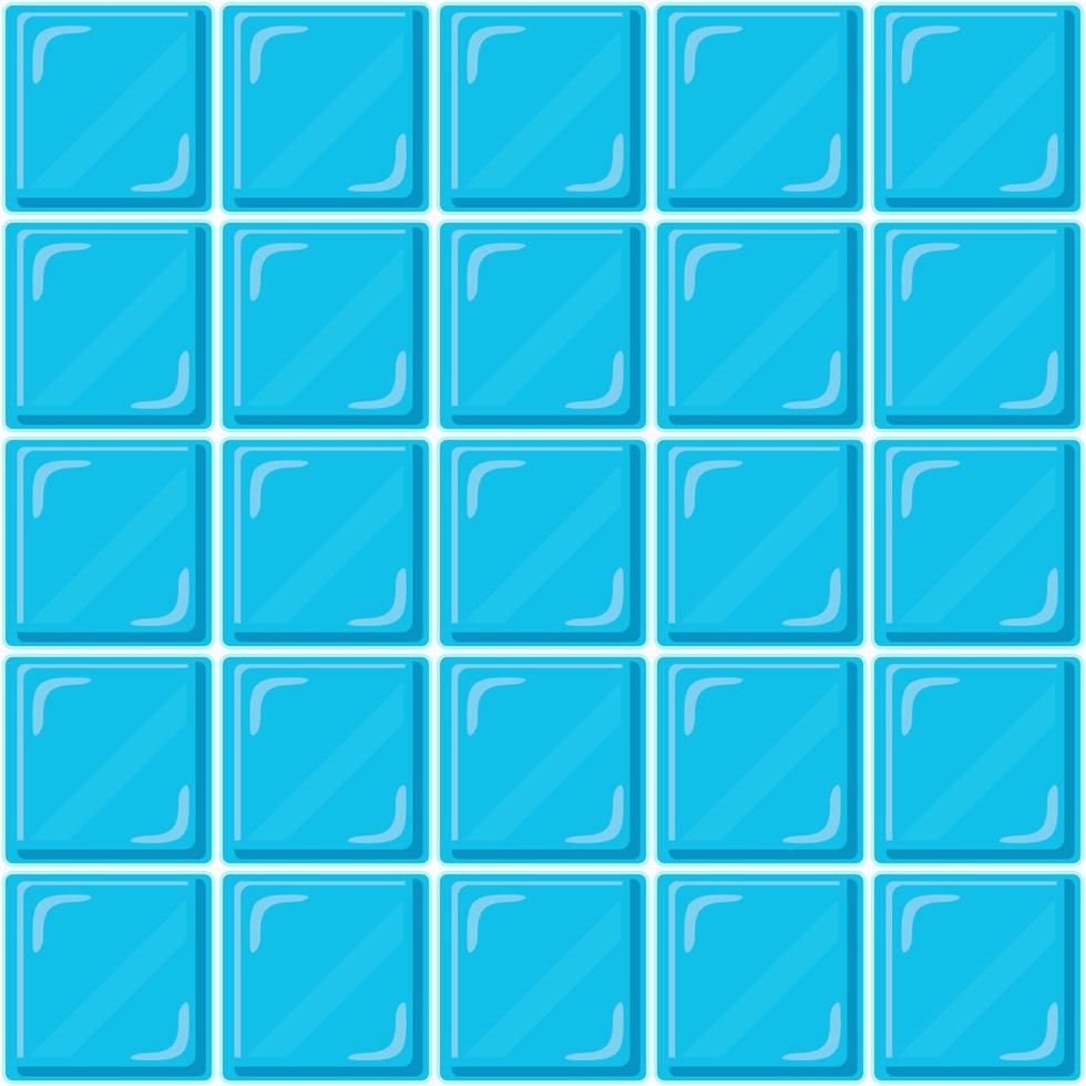 Abstract seamless pattern, blue ceramic tiles wall or clear glass block. Design geometric mosaic texture for the decoration of the bathroom, vector illustration