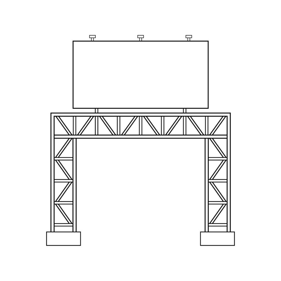 Abstract outline drawing, space frame structure of billboards vector illustration