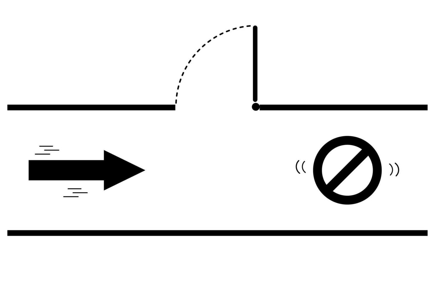 flecha de silueta, dirección para la salida, ilustración vectorial vector