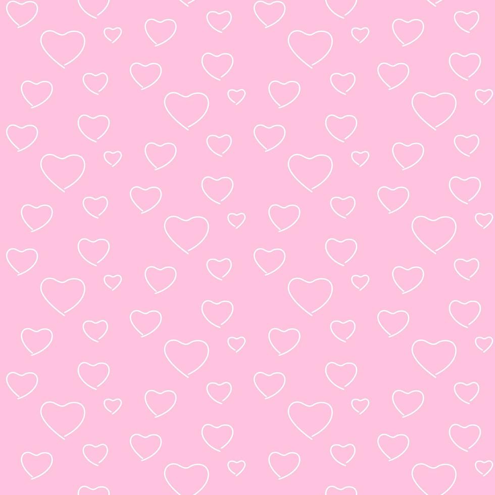 Seamless geometric pattern, white heart valentine's day on pink background, stripes abstract template, vector illustration