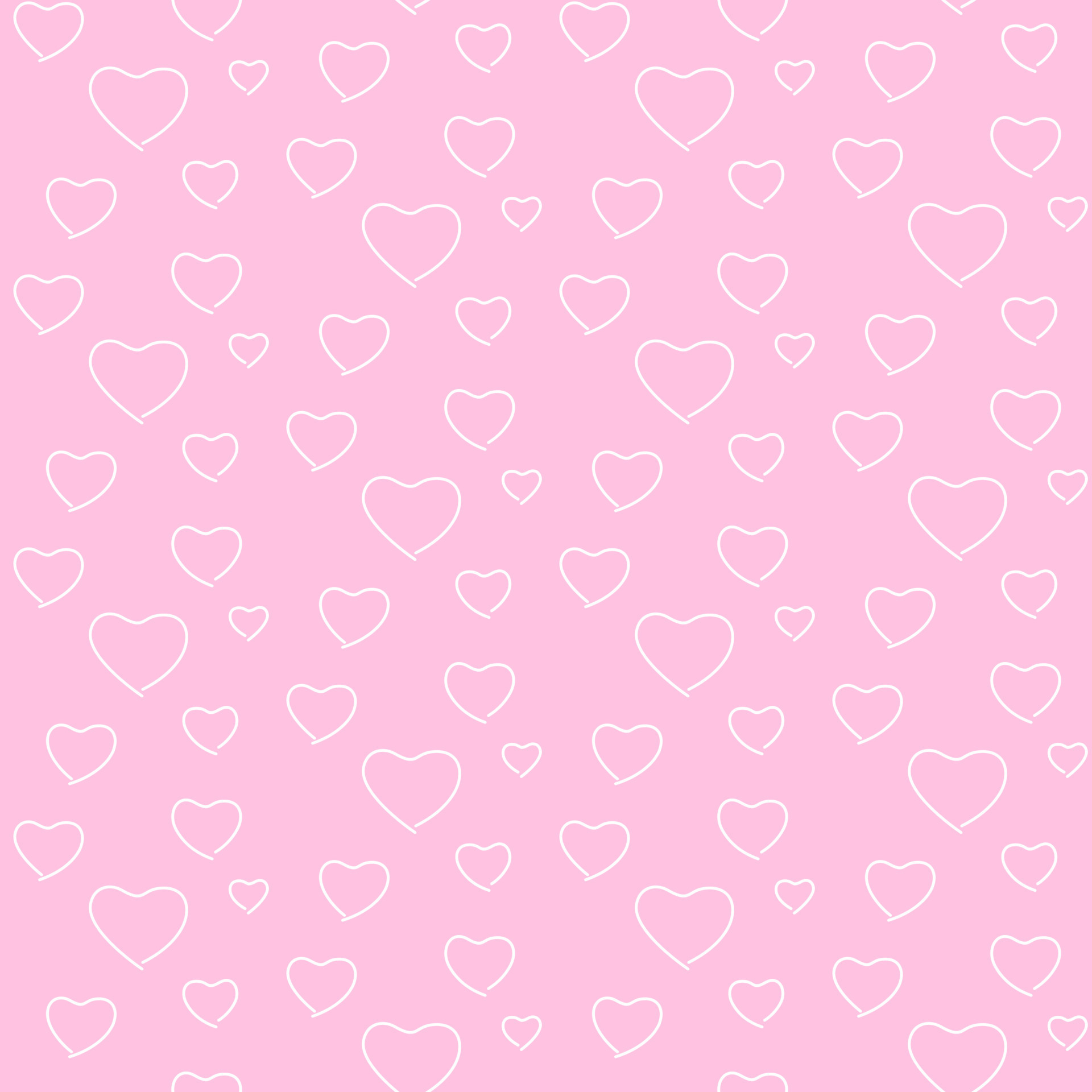 Seamless geometric pattern, white heart valentine's day on pink