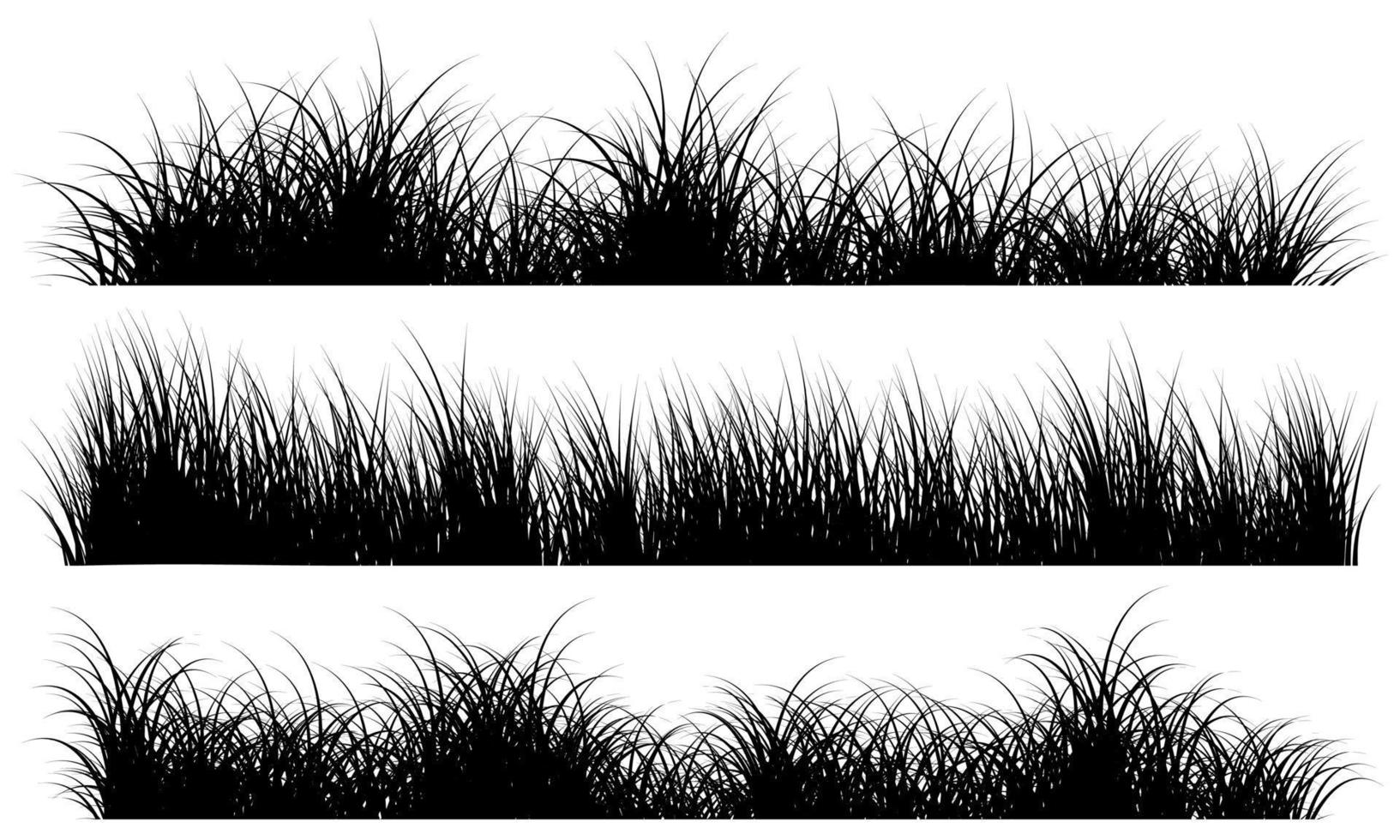 borde de hierba, silueta de hierba vector