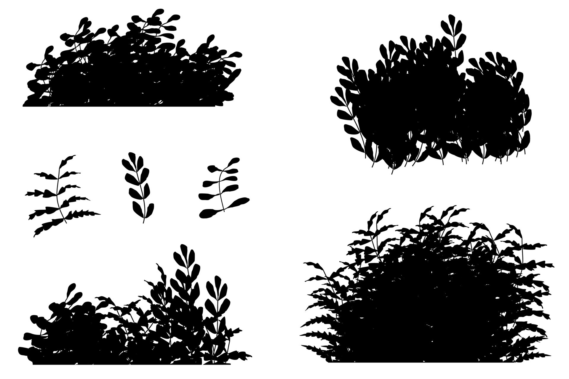 Bush Silhouette Vector Art, Icons, and Graphics for Free Download