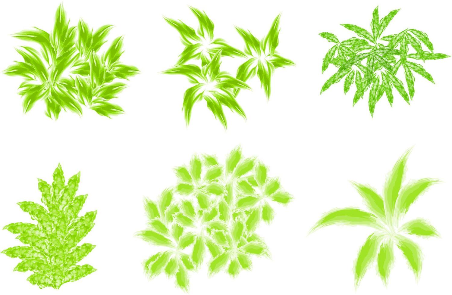 watercolor bush, watercolor leaves vector