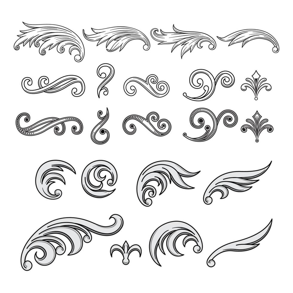 Swirl bundle for decoration vector