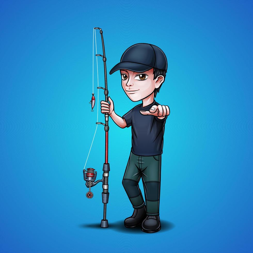 Fisherman character illustration vector