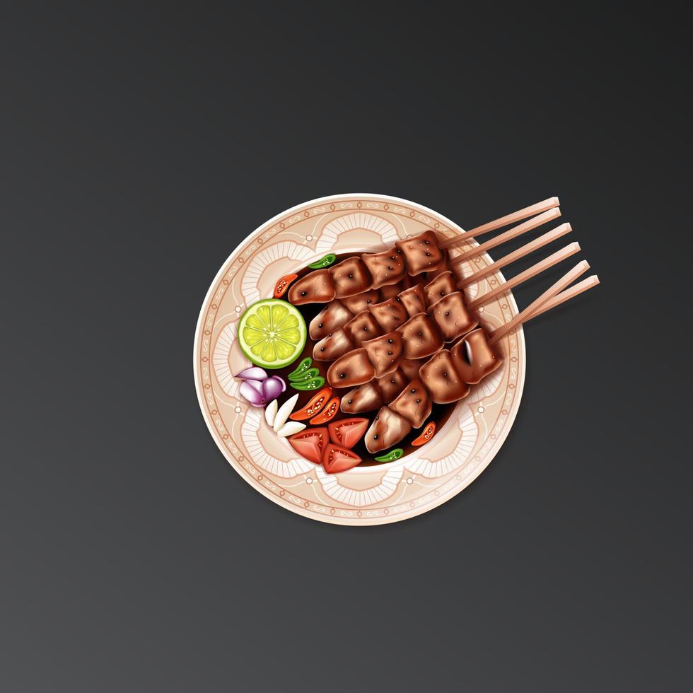 Realistic satay vector