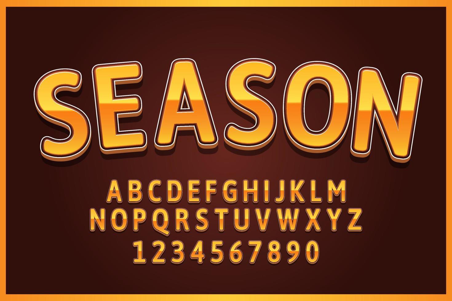 decorative season Font and Alphabet vector