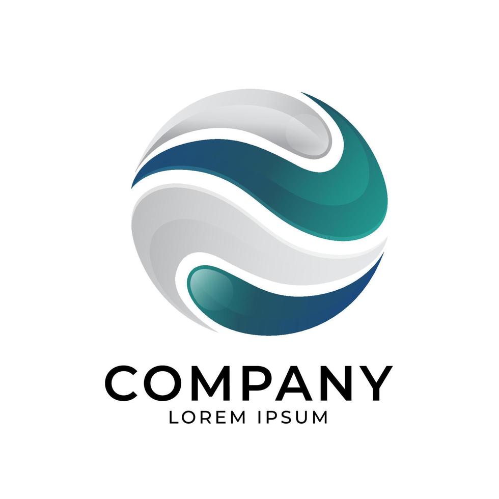 Colorful abstract gradient logo template vector