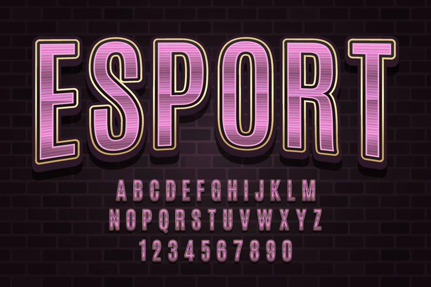 decorative esport Font and Alphabet vector