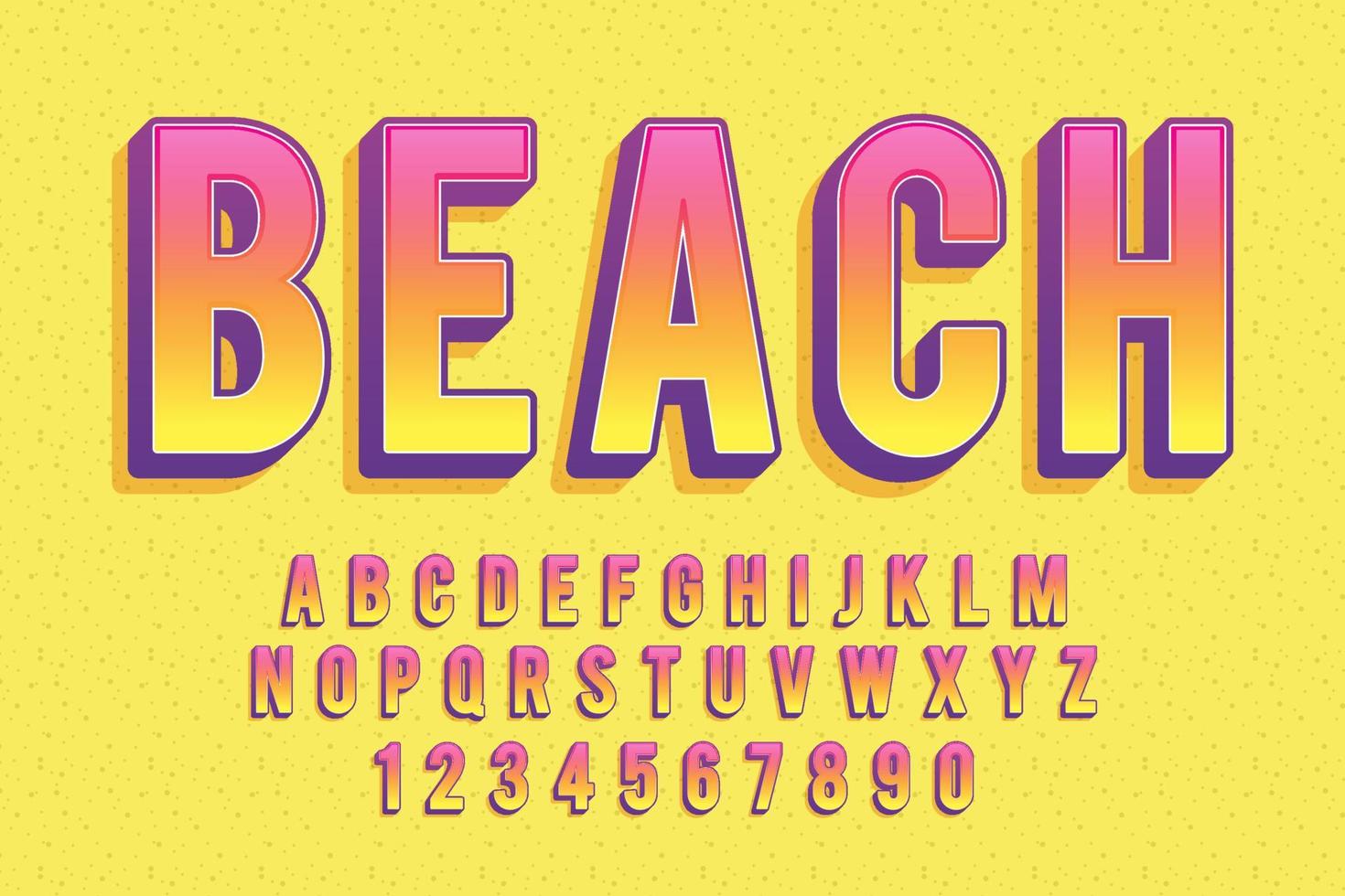 decorative beach Font and Alphabet vector