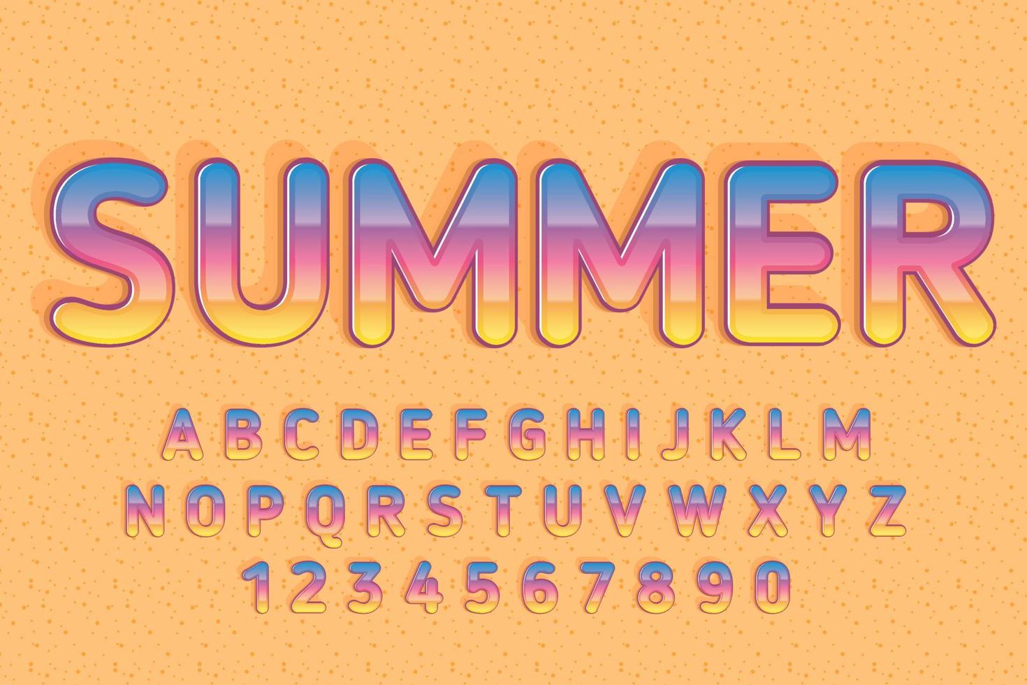 decorative summer Font and Alphabet vector