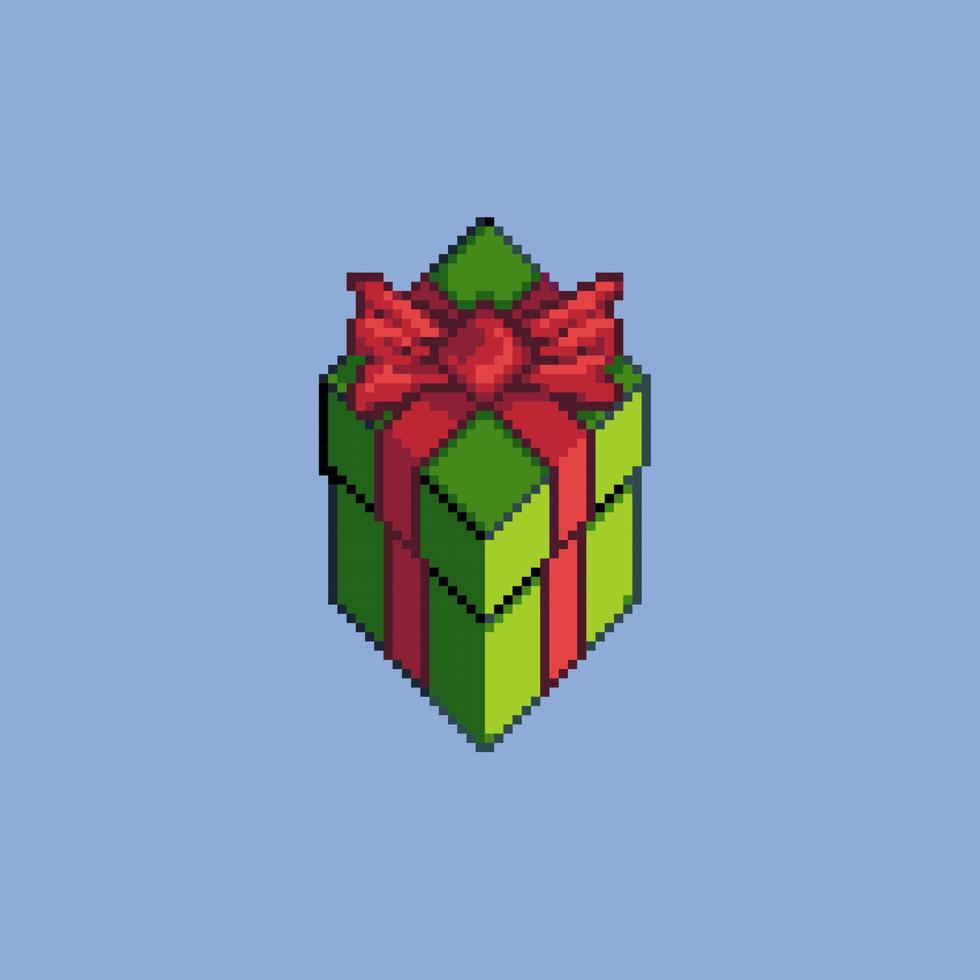 vector pixel art caja de regalo ilustración isométrica