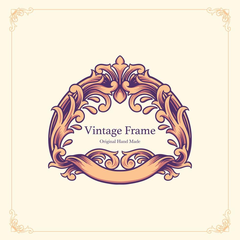 Vintage Frame Illustration Template vector