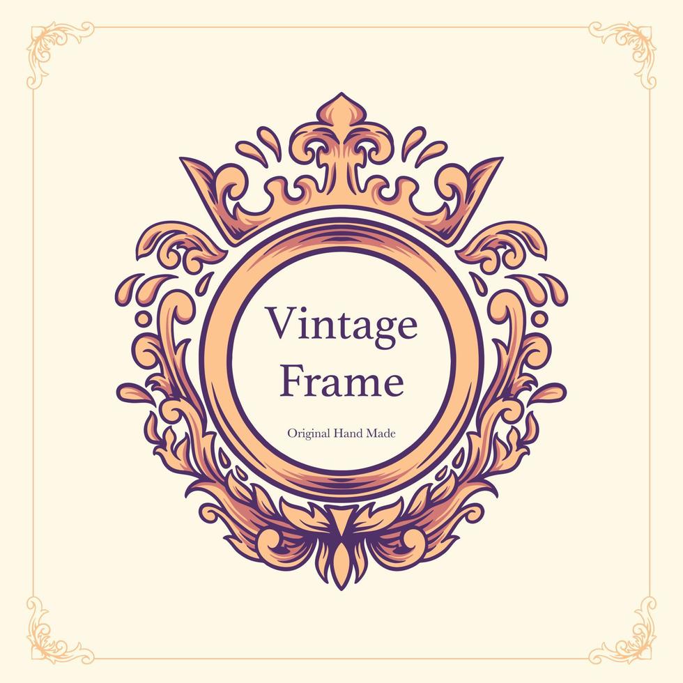 Vintage Frame Illustration Template vector