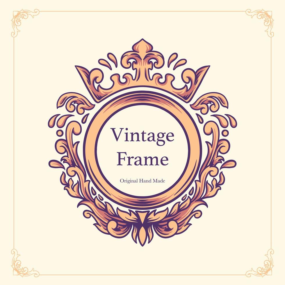 Vintage Frame Illustration Template vector